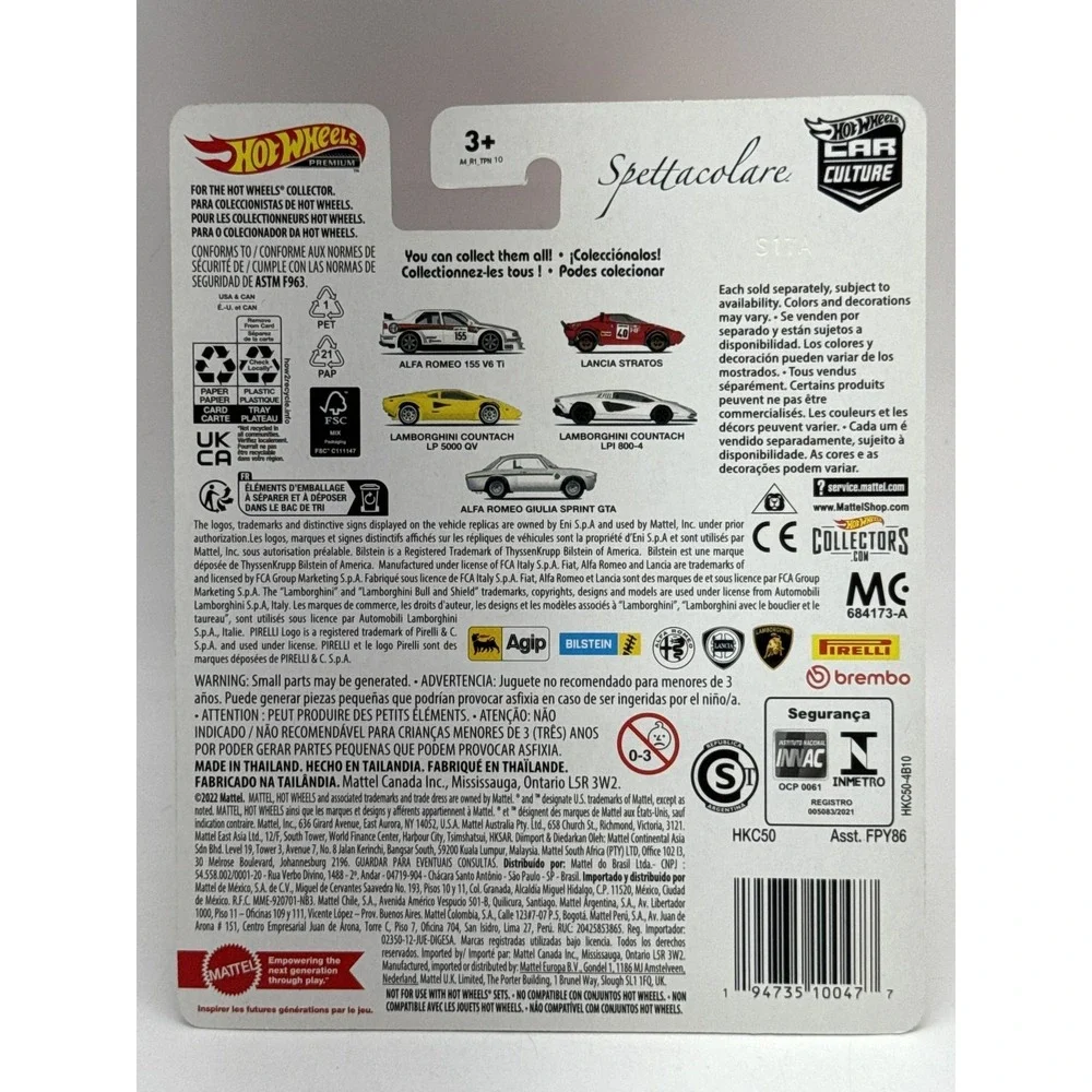 Mattel Alfa Romeo Giulia Sprint GTA Premium Diecast Car White Metal Real Riders